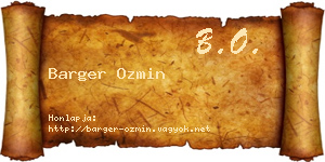 Barger Ozmin névjegykártya